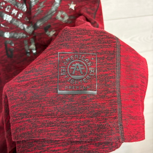 AMERICAN FIGHTER PREMIUM ATHLETICS MAROON BLACK SHORT SLEEVE TEE BUCKLE LARGE - Picture 3 of 7